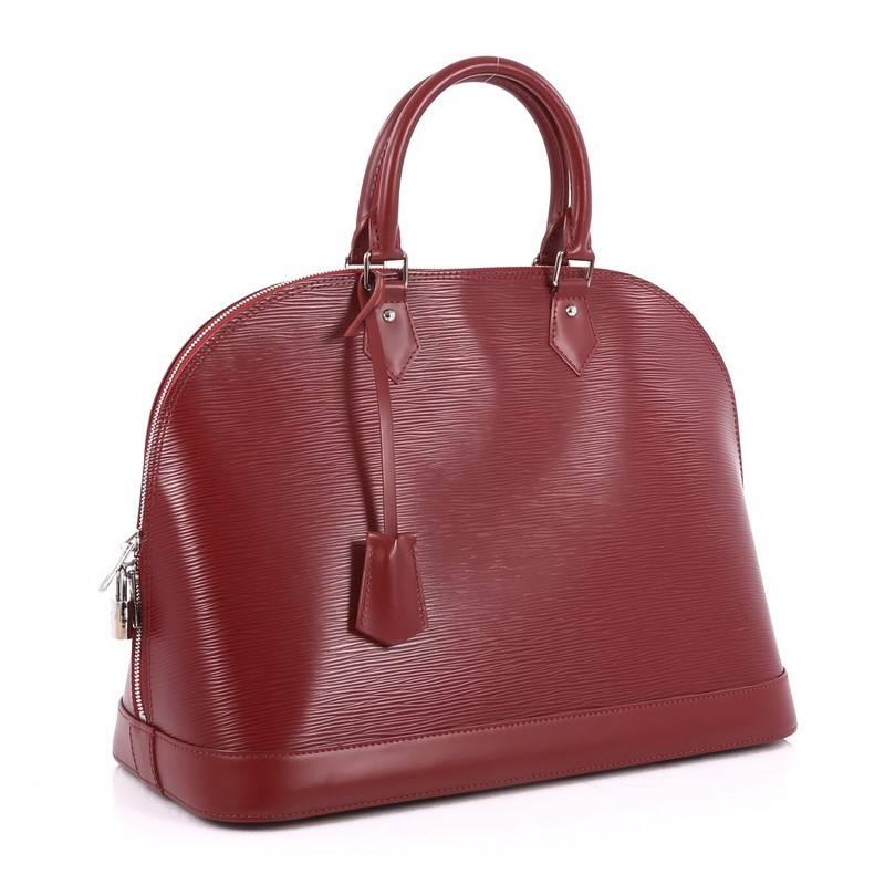 Brown Louis Vuitton Alma Handbag Epi Leather GM