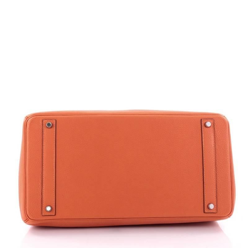 Hermes Birkin Handbag Orange Clemence with Palladium Hardware 40 1