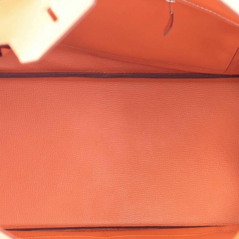 Hermes Birkin Handbag Orange Clemence with Palladium Hardware 40 3