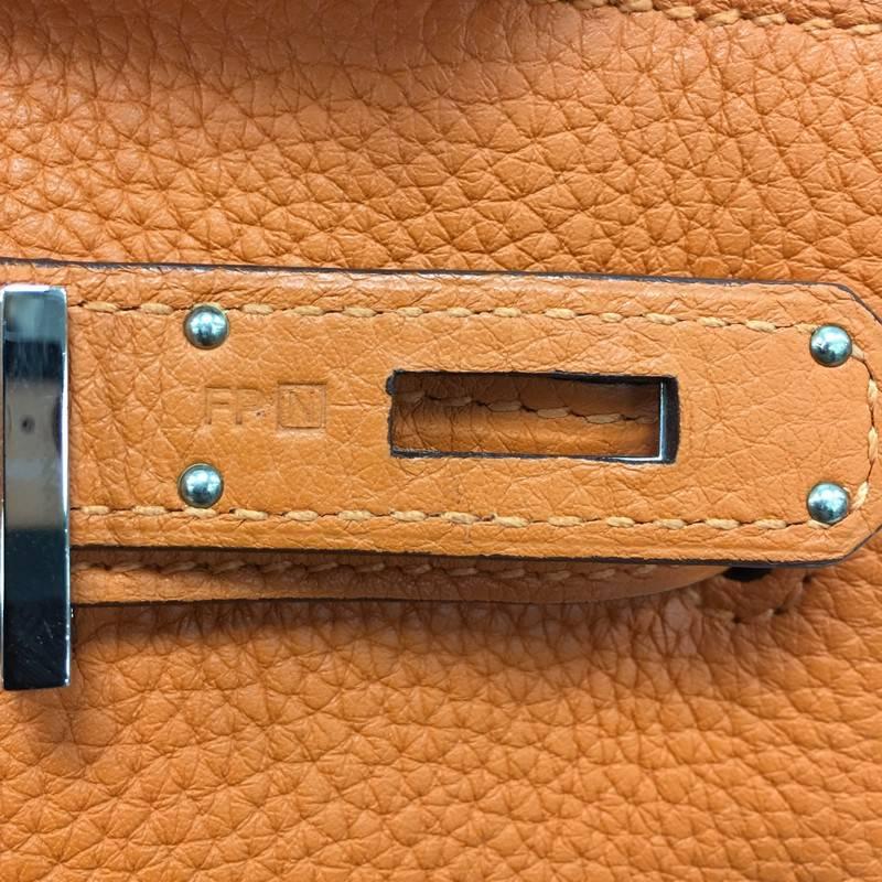 Hermes Birkin Handbag Orange Clemence with Palladium Hardware 40 4