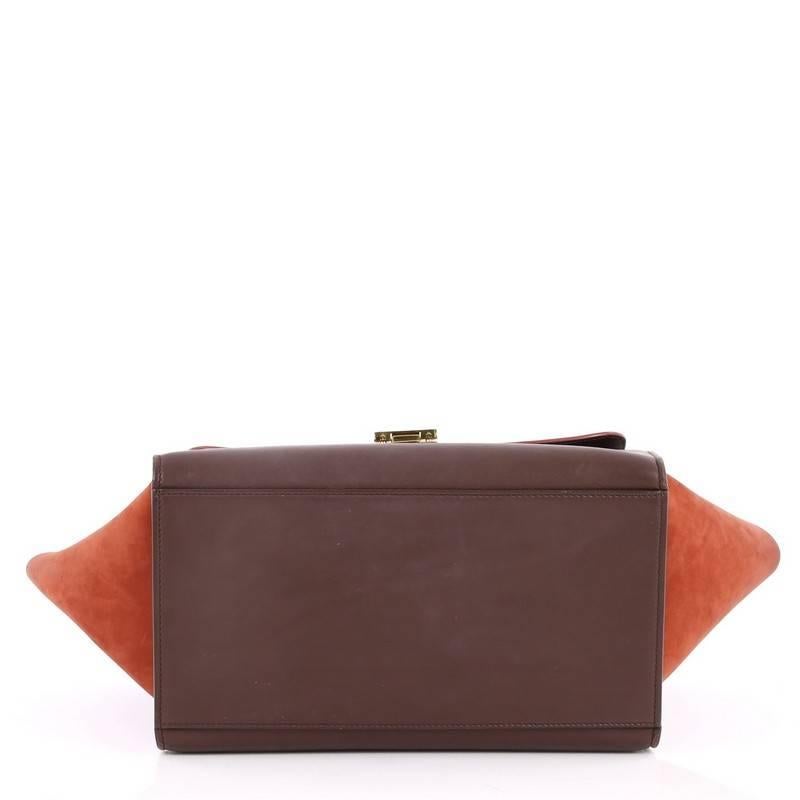 Women's Celine Bicolor Trapeze Handbag Leather Mini