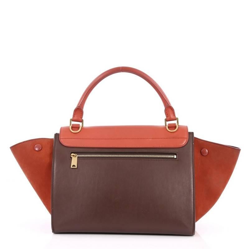 Celine Bicolor Trapeze Handbag Leather Mini In Good Condition In NY, NY