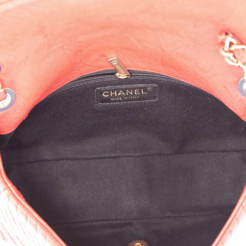 Chanel Medallion Charm Flap Bag Chevron Wrinkled Lambskin Medium 4