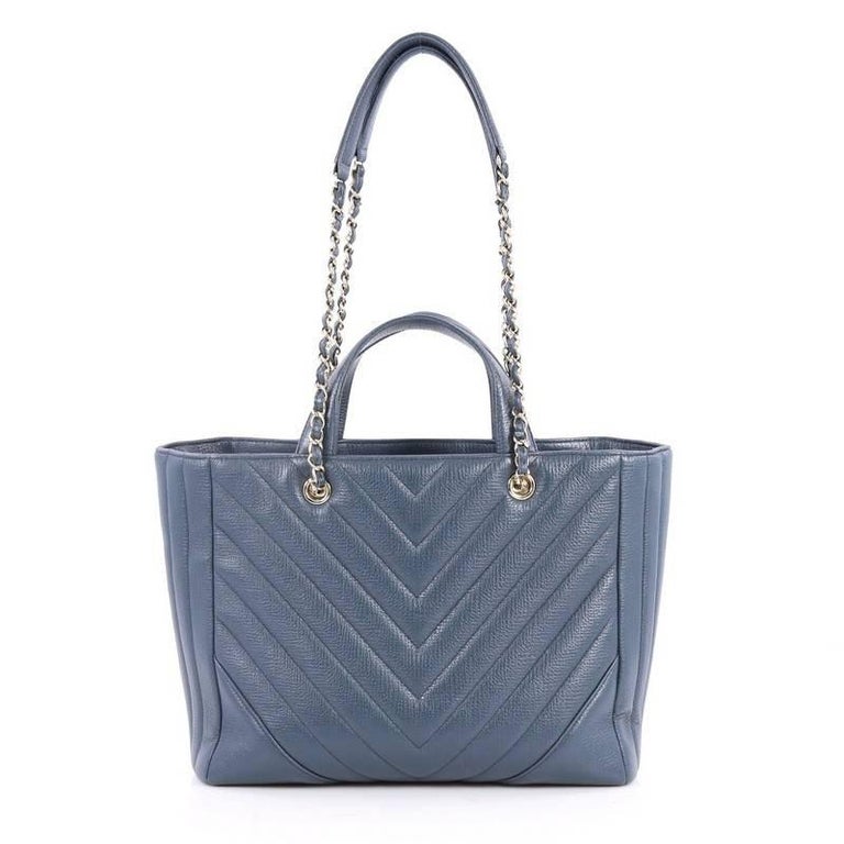 Chanel Statement Shopping Tote Chevron Calfskin Large at 1stDibs ...