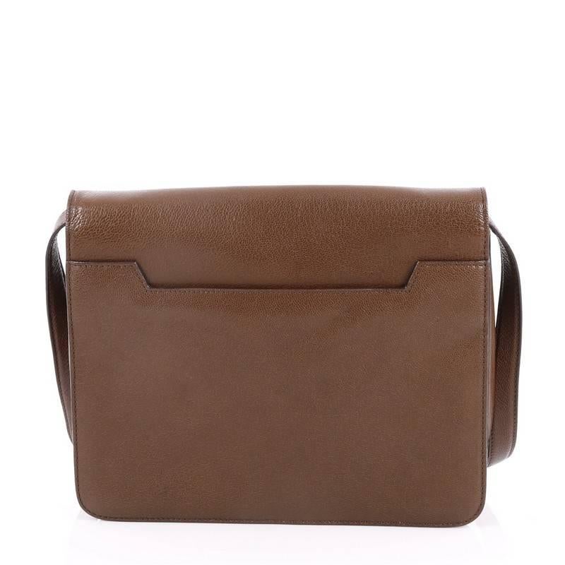 Brown Tom Ford Natalia Convertible Clutch Leather Large