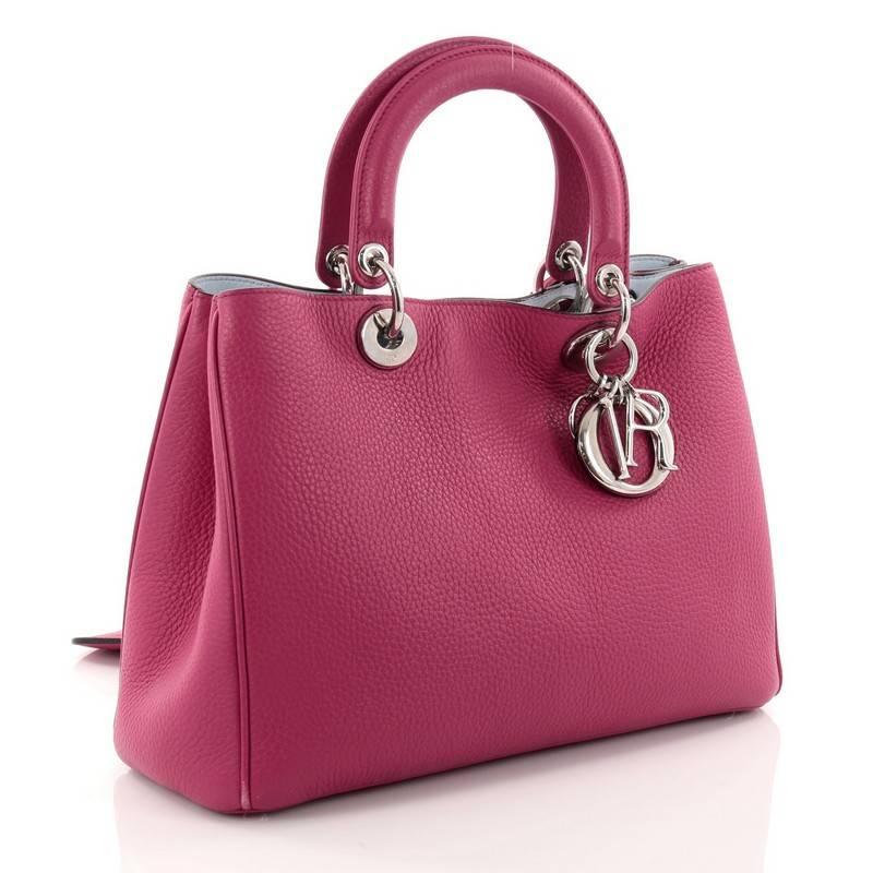 Pink  Christian Dior Diorissimo Tote Pebbled Leather Medium i
