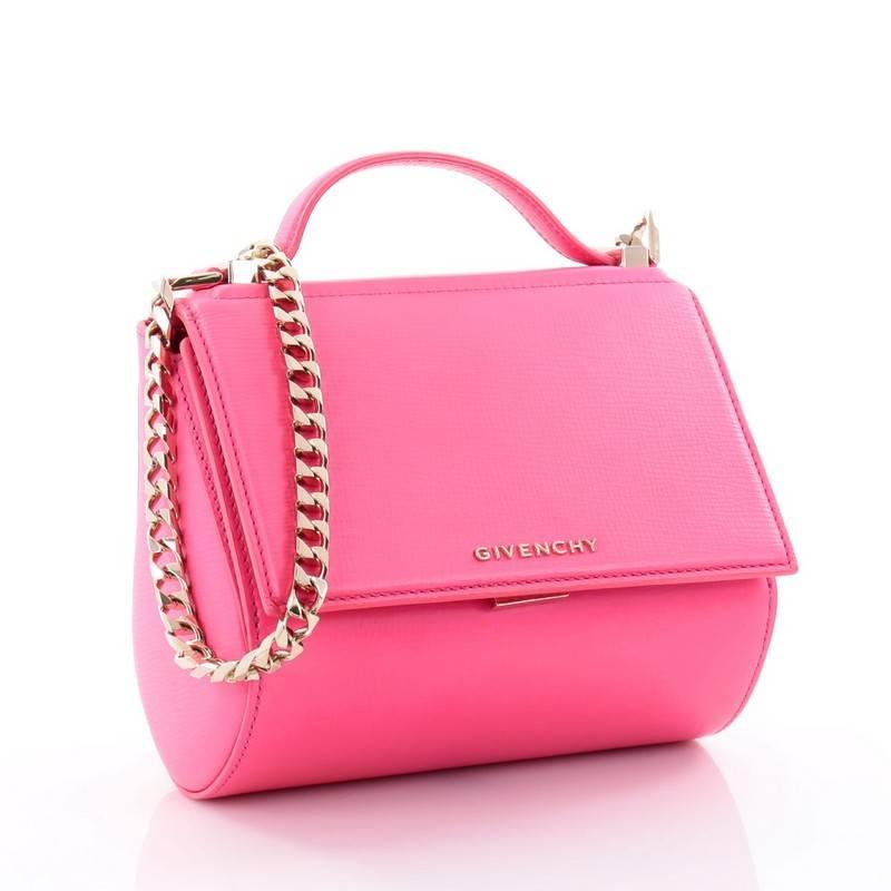 Pink  Givenchy Chain Pandora Box Handbag Leather Mini