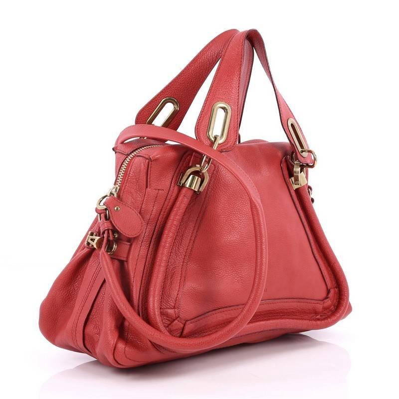 Pink Chloe Paraty Top Handle Bag Leather Medium