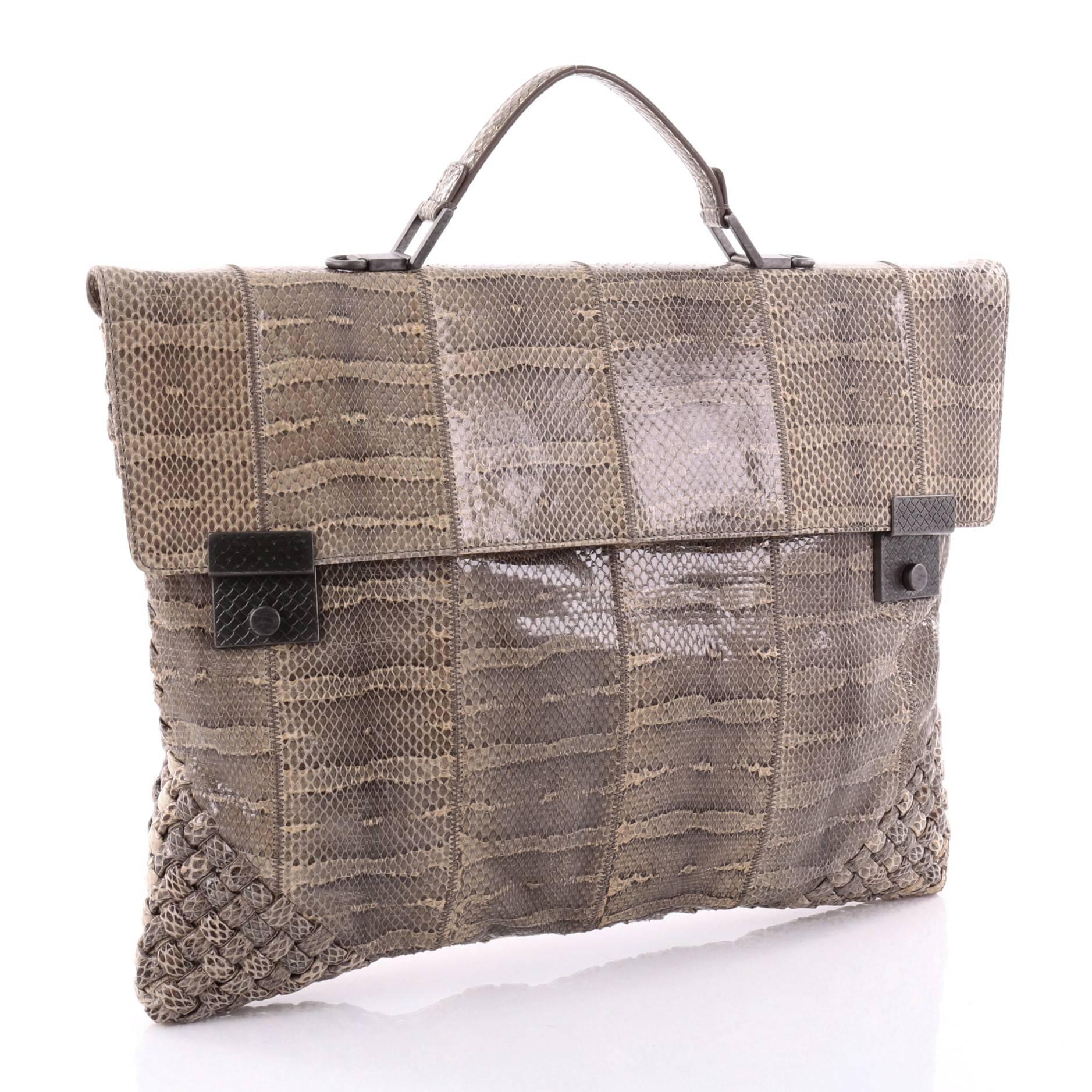 Bottega Veneta Studio 73 Briefcase Ayers with Intrecciato Detail In Good Condition In NY, NY