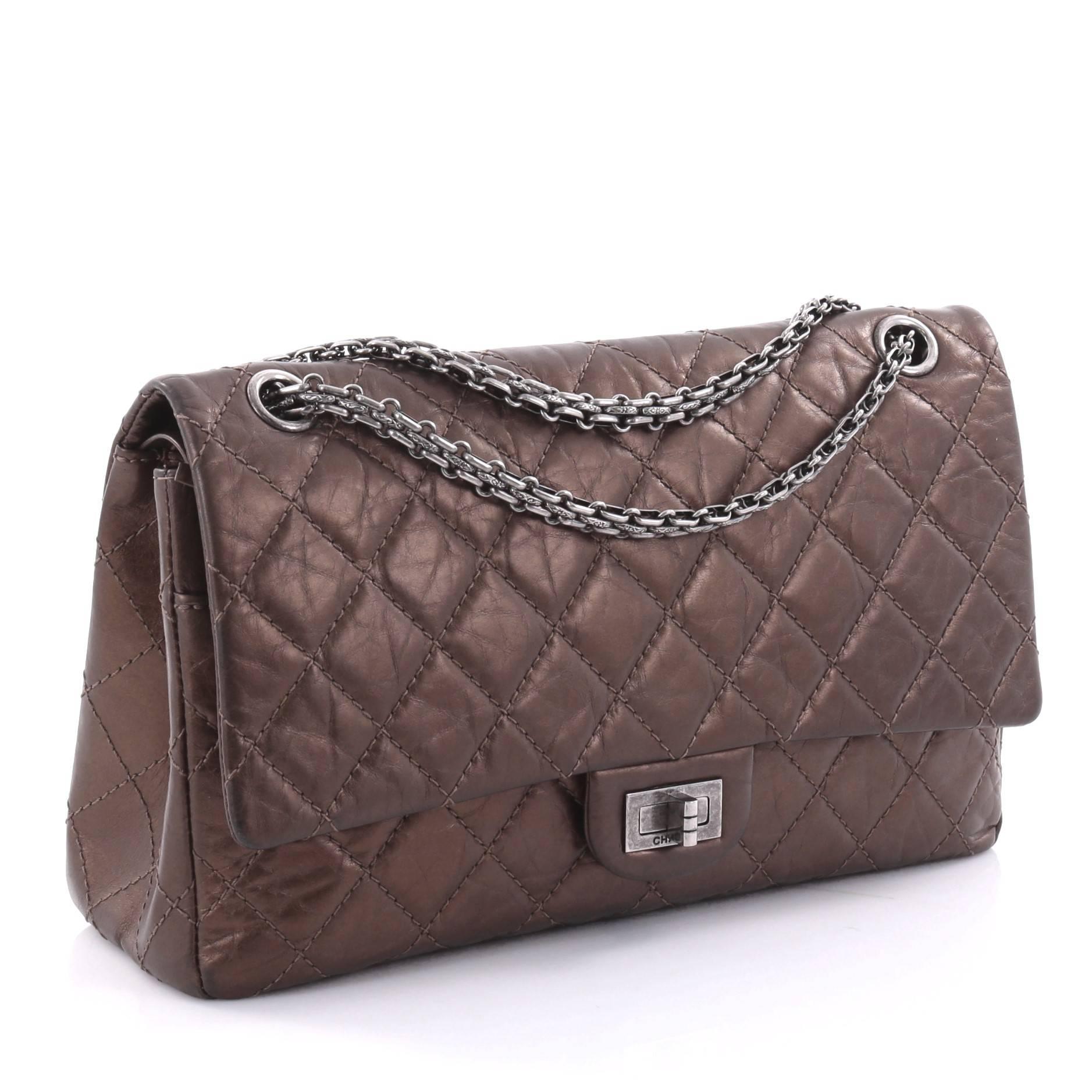 Black Chanel Reissue 2.55 Handbag Quilted Aged Calfskin 226
