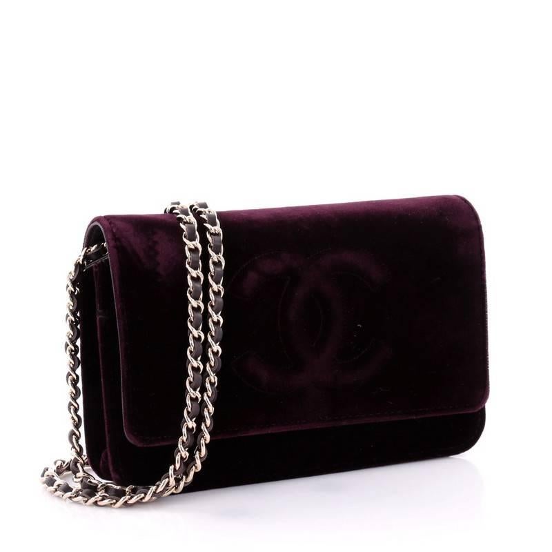 Black Chanel Timeless Wallet on Chain Velvet