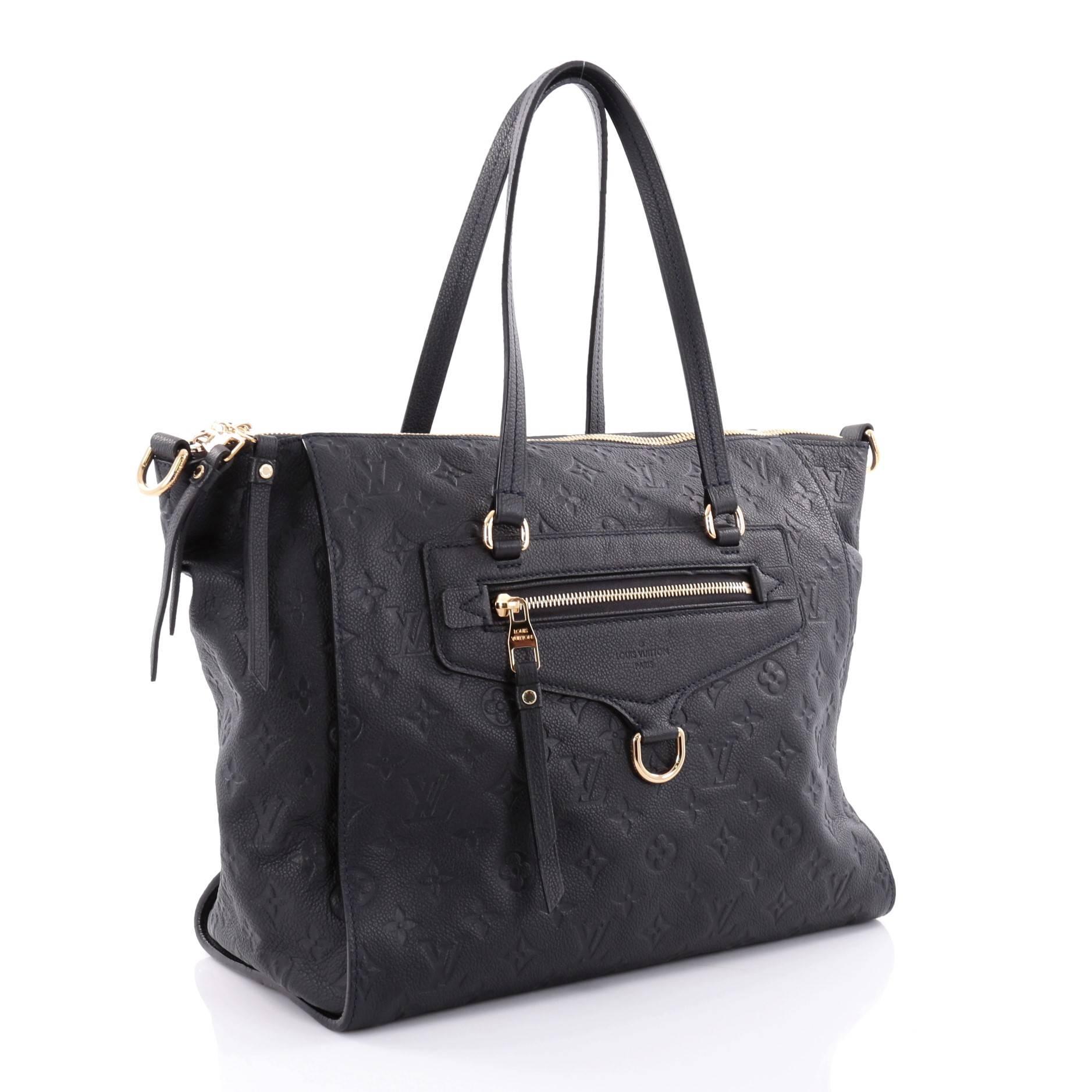 Black Louis Vuitton Lumineuse Handbag Monogram Empreinte Leather PM