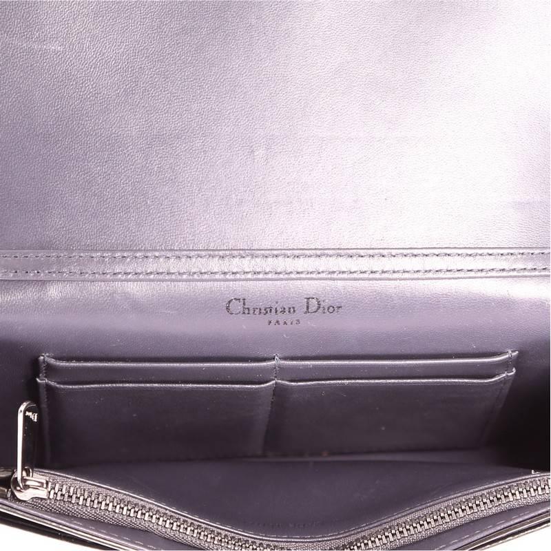 Black Christian Dior Diorama Wallet on Chain Cannage Embossed Calfskin