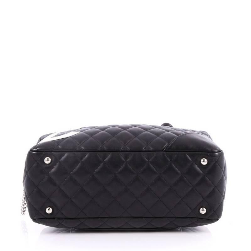 Black Chanel Cambon Bowler Bag Quilted Leather Medium