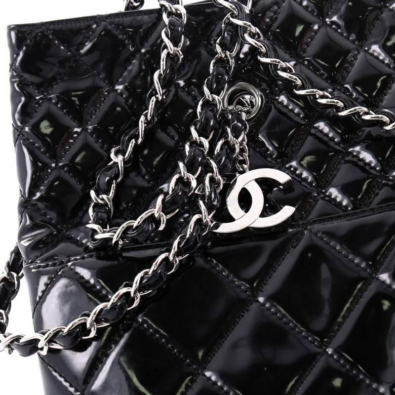 Chanel In The Business Tote Quilted Patent Vinyl Large 1