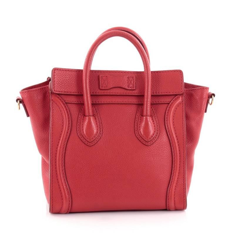 Celine Luggage Handbag Grainy Leather Nano In Good Condition In NY, NY