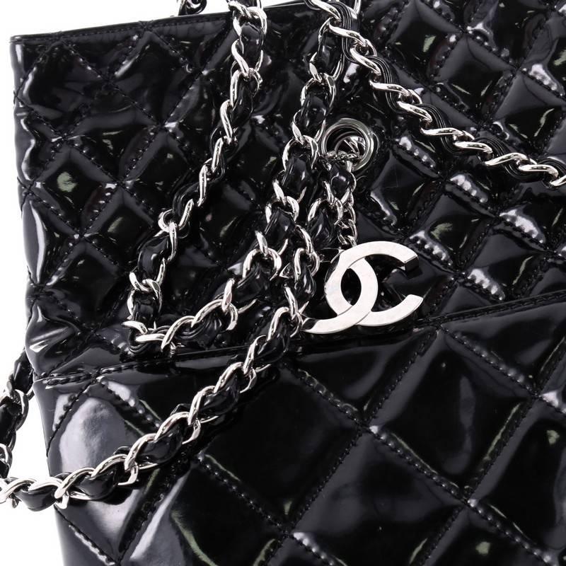 Chanel In The Business Tote Quilted Patent Vinyl Large 2