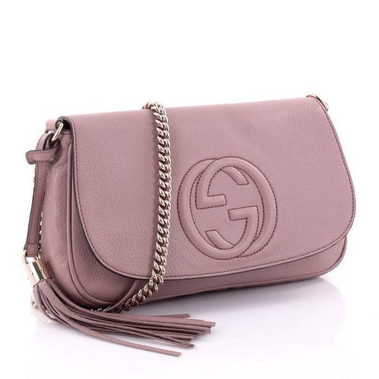 Gucci Soho Chain Crossbody Bag Leather Medium At 1stdibs Brown Gucci Soho Chain Crossbody Bag Leather Medium For