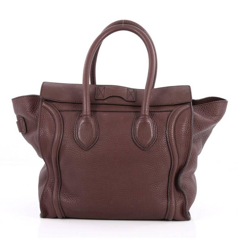 Celine Luggage Handbag Grainy Leather Mini In Good Condition In NY, NY