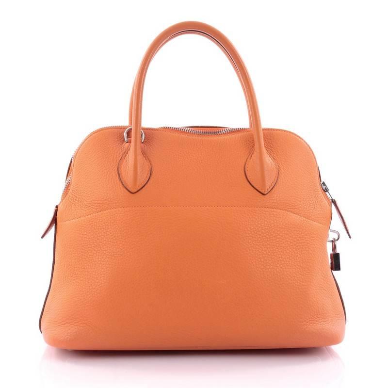 Orange Hermes Bolide Handbag Clemence 31