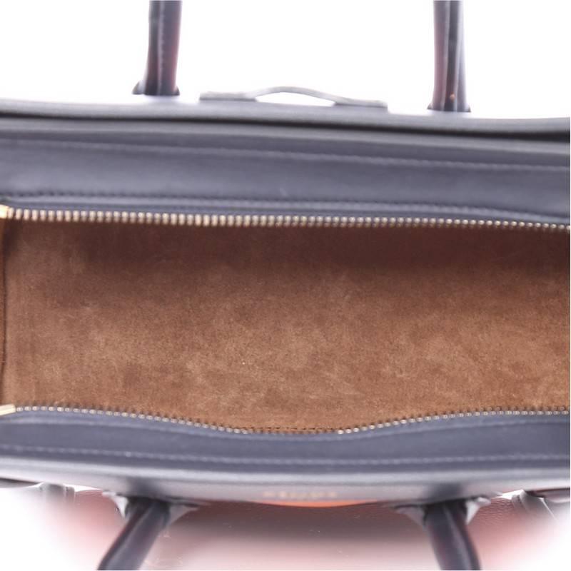 Black Celine Tricolor Luggage Handbag Leather Nano