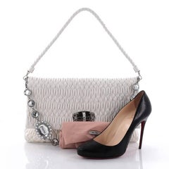 Miu Miu Crystal Clutch Matelasse Leather Large