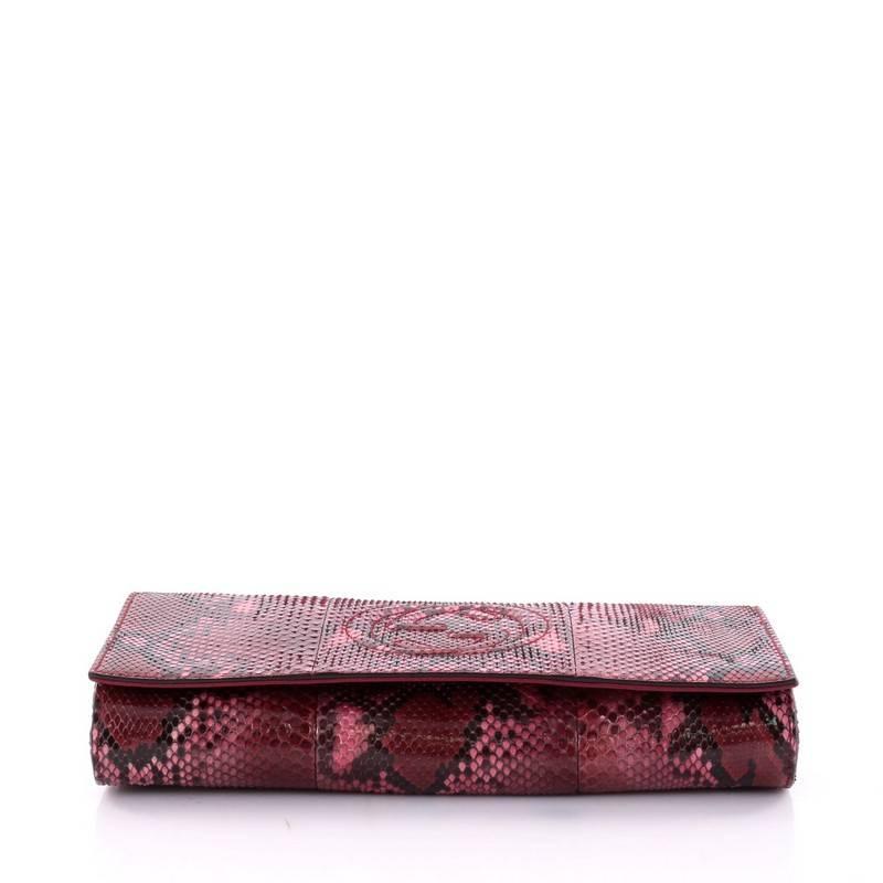 Gucci Soho Clutch Python In Good Condition In NY, NY