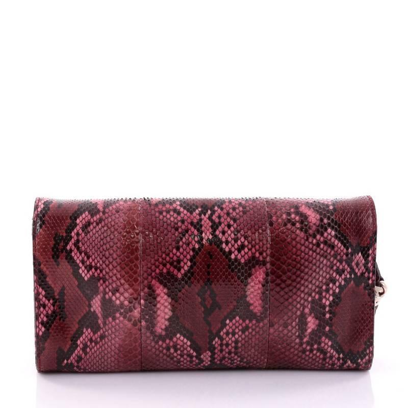 Brown Gucci Soho Clutch Python