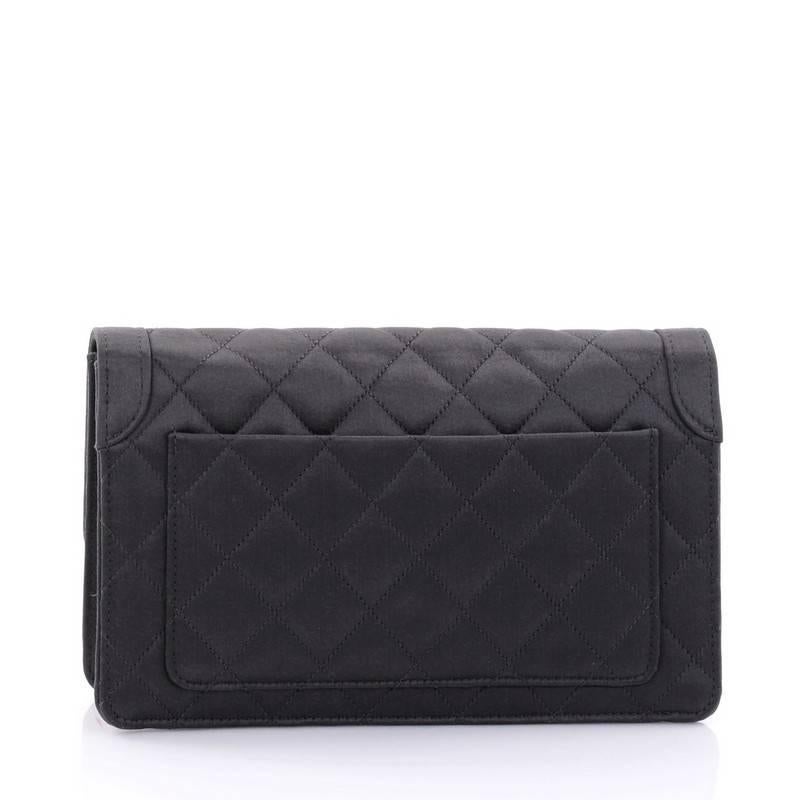 Chanel Vintage Flap Clutch Quilted Satin Small In Good Condition In NY, NY