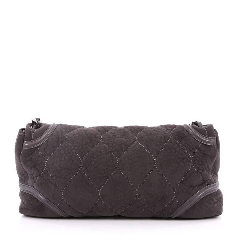 Chanel Rodeo Drive Flap Bag Quilted Fabric Large In Good Condition In NY, NY
