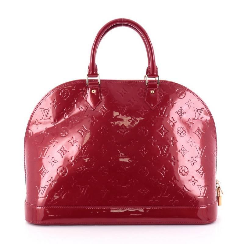 Louis Vuitton Alma Handbag Monogram Vernis GM In Good Condition In NY, NY