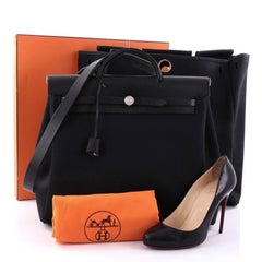 Hermes Herbag Toile and Leather MM