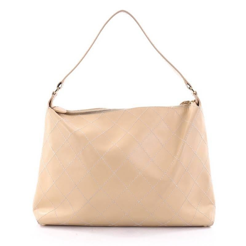 Chanel Surpique Hobo Calfskin Large In Good Condition In NY, NY