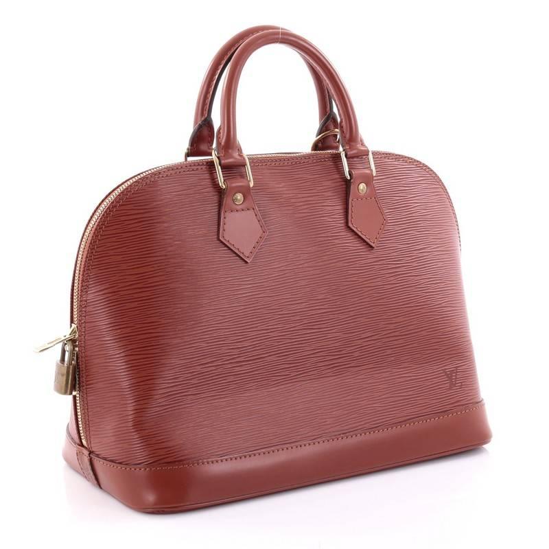 Brown Louis Vuitton Vintage Alma Handbag Epi Leather PM