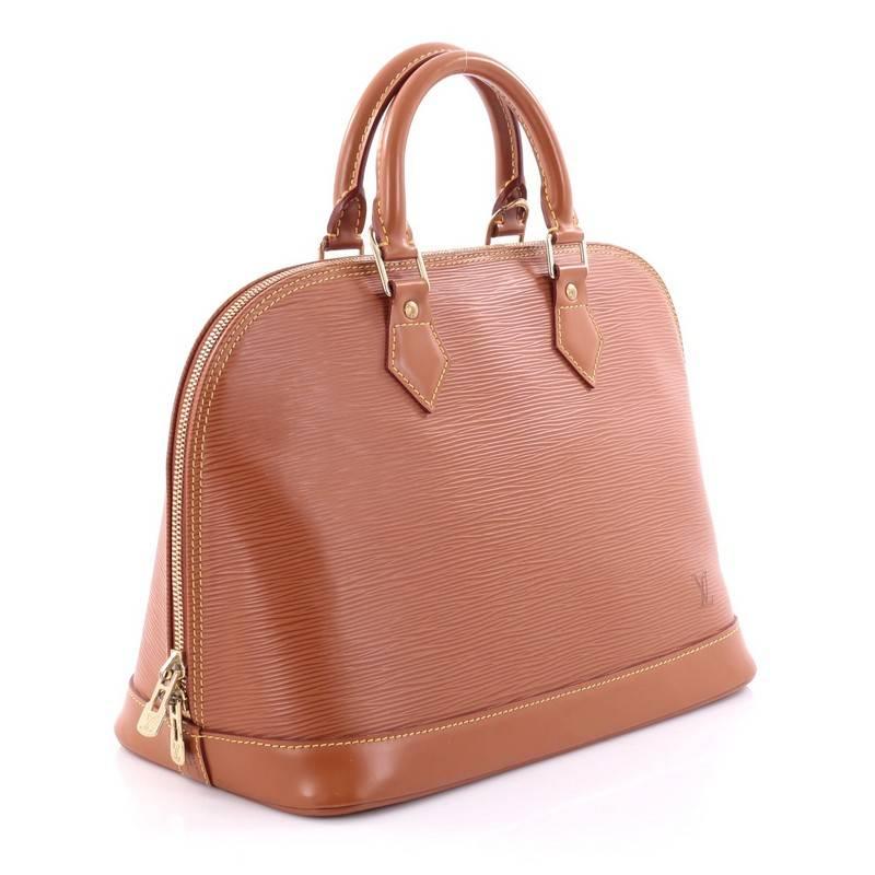 Pink Louis Vuitton Vintage Alma Handbag Epi Leather PM