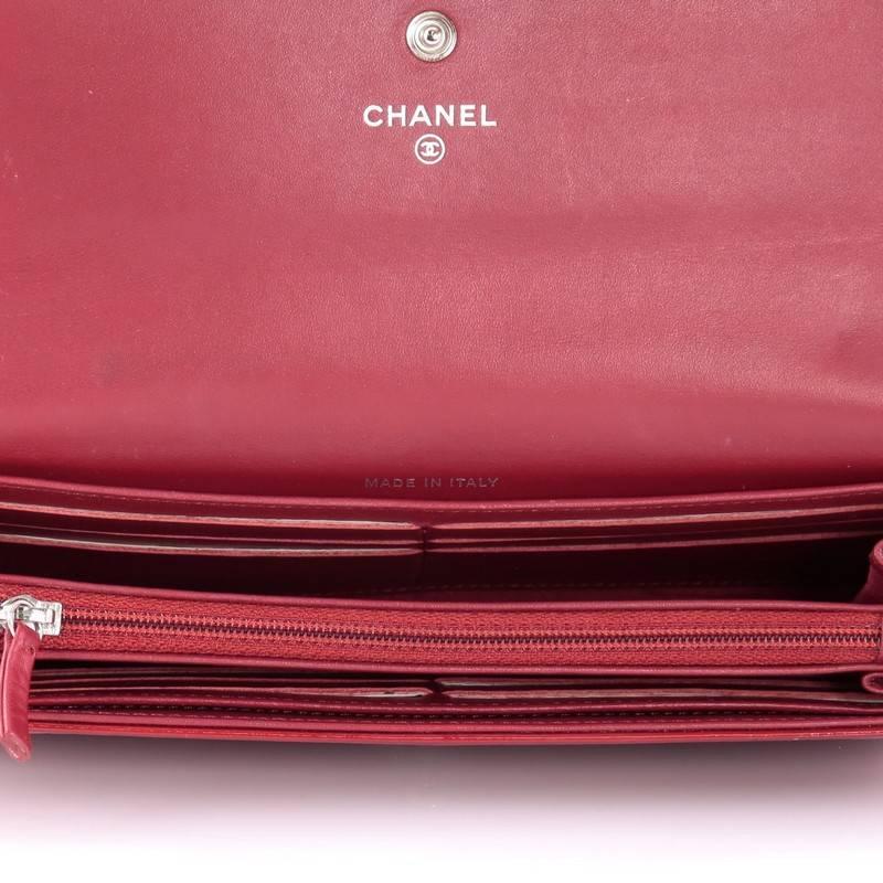 Chanel CC Gusset Flap Wallet Camellia Patent Long 2