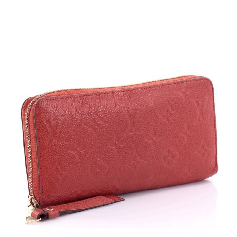 Red Louis Vuitton Zippy Wallet Monogram Empreinte Leather
