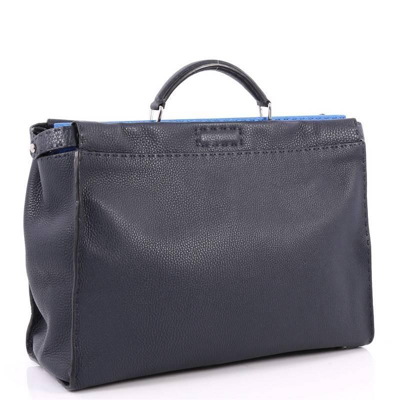 Black Fendi Selleria Peekaboo Handbag Leather Large