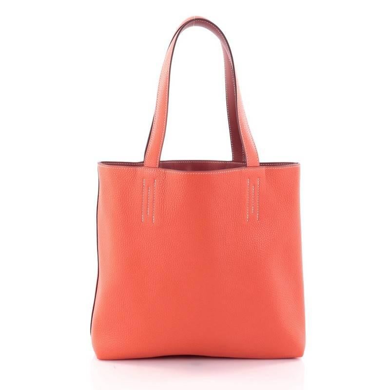 Women's or Men's Hermes Double Sens Tote Clemence and Swift 36