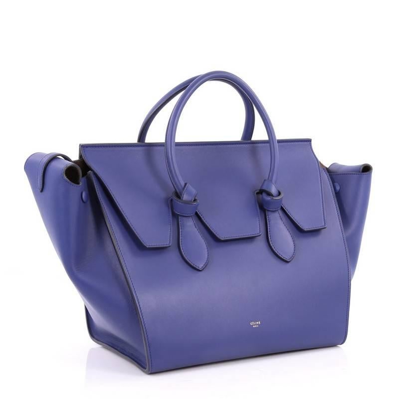 Purple Celine Tie Knot Tote Smooth Leather Small