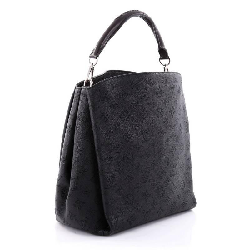 Black Louis Vuitton Babylone Handbag Mahina Leather PM