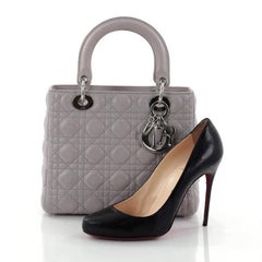 Christian Dior Lady Dior Handbag Cannage Quilt Lambskin Medium