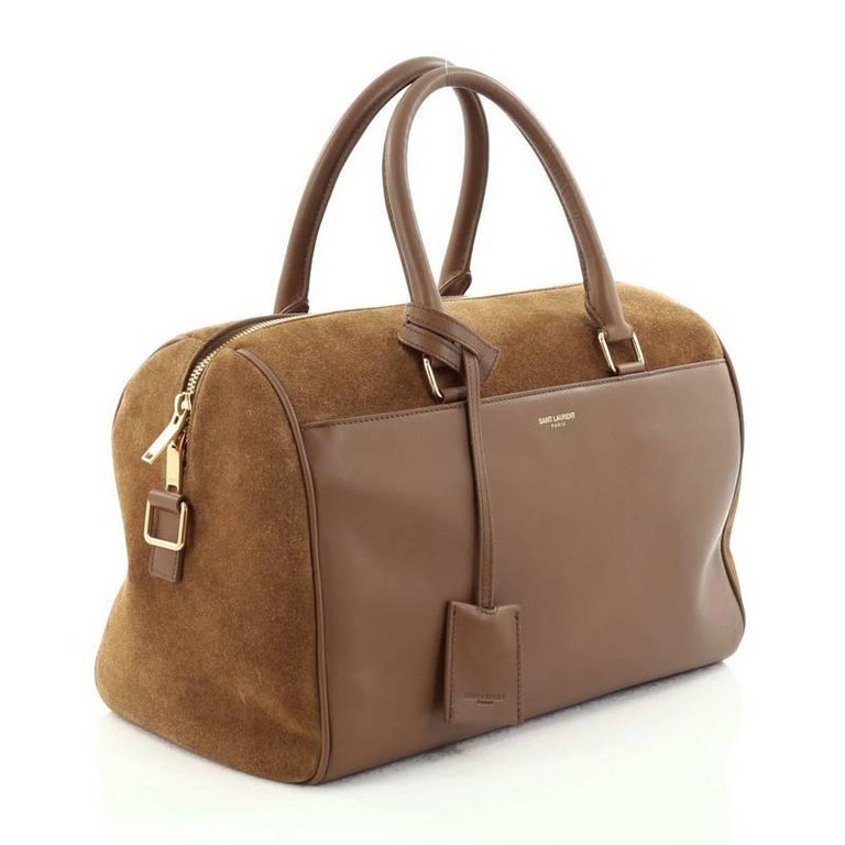 Saint Laurent Classic Duffle Bag Suede and Leather 6 at 1stDibs saint