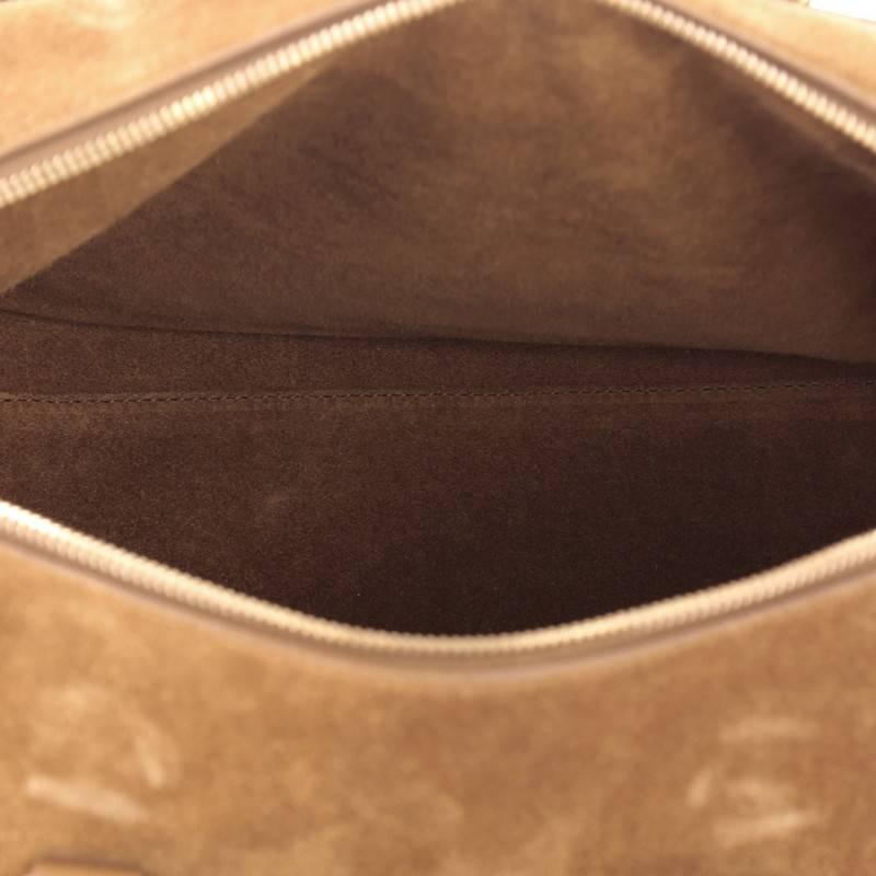Brown Saint Laurent Classic Duffle Bag Suede and Leather 6