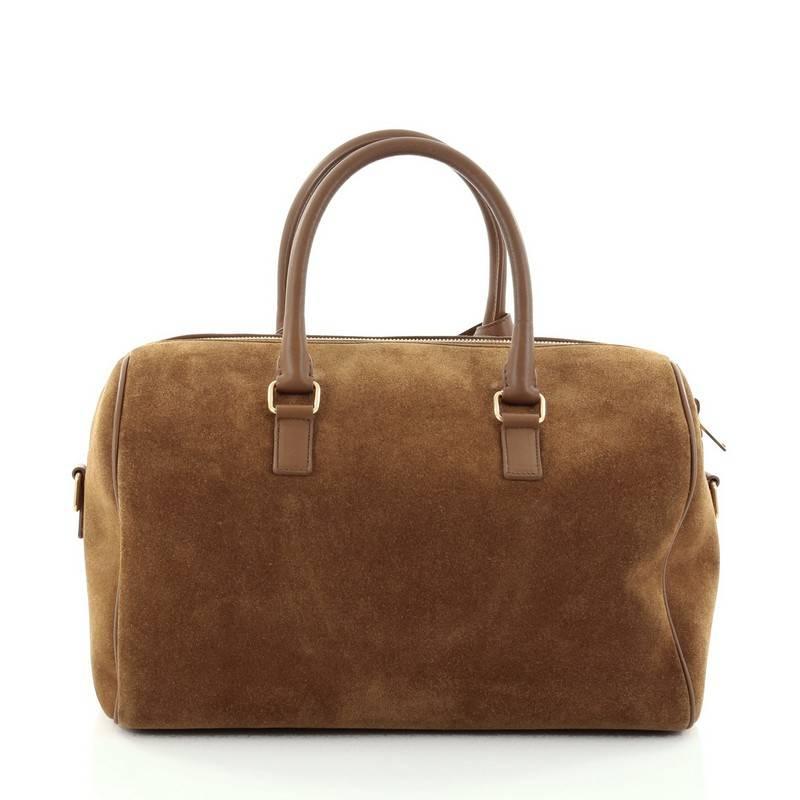 suede duffle bag