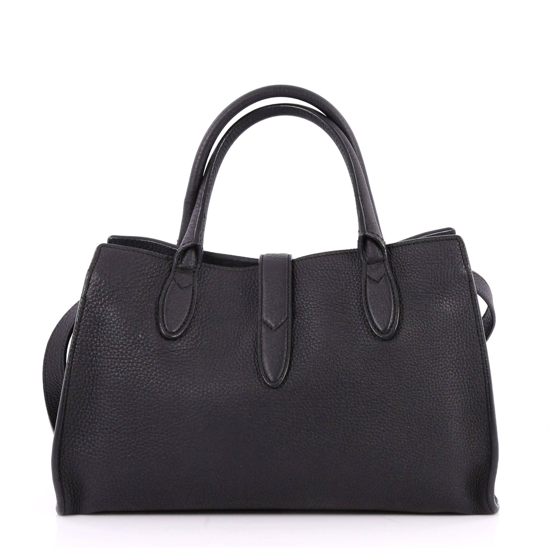 Black Gucci Jackie Soft Tote Leather Small