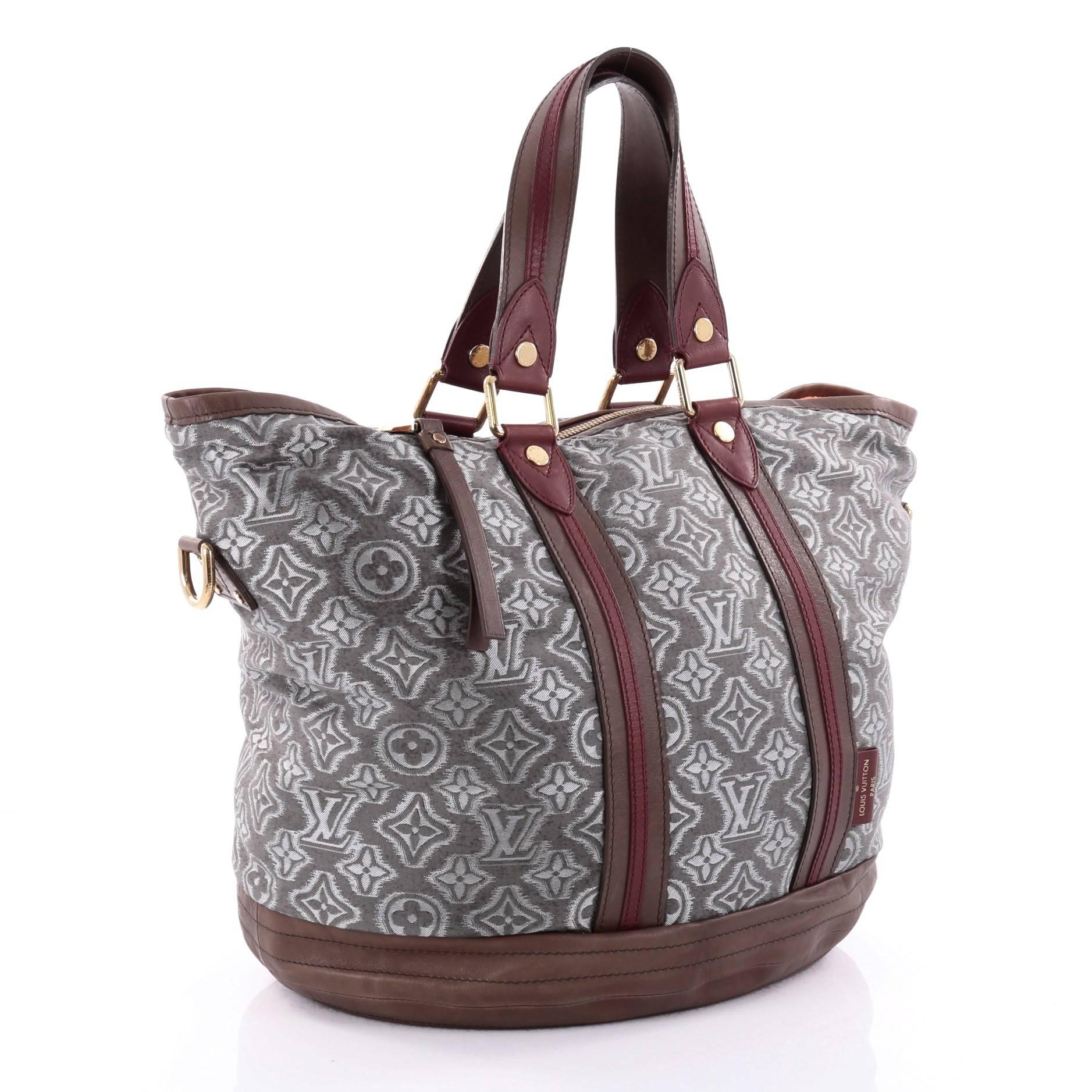 Gray Louis Vuitton Limited Edition Aviator Handbag Monogram Jacquard