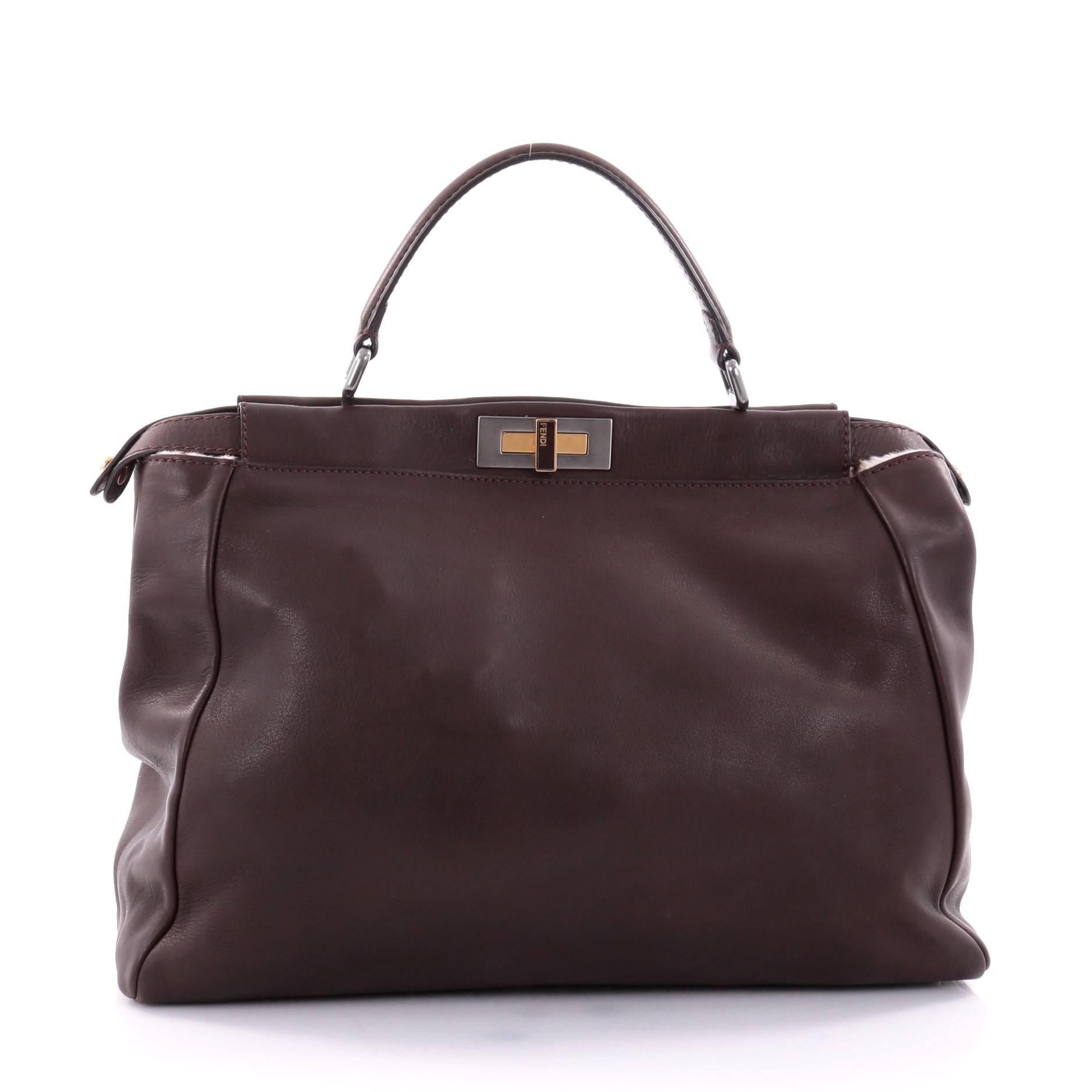 Fendi Peekaboo Handbag Leather Large at 1stDibs | peek a boo fendi bag