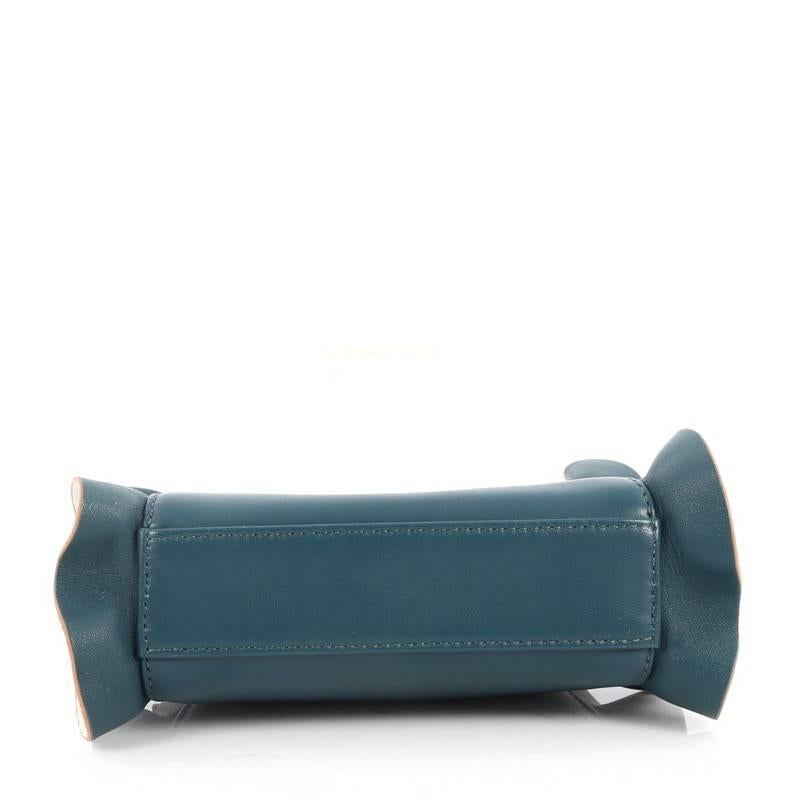 Fendi Peekaboo Handbag Ruffled Leather Micro In Excellent Condition In NY, NY
