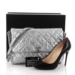 Chanel Big Bang Flap Bag Metallic Quilted Aged Calfskin